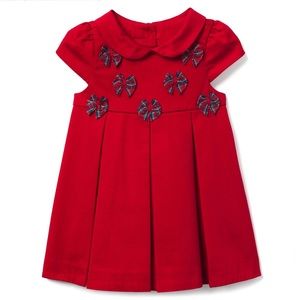 Janie and Jack pleated bow dress with bloomers - size 3-6M